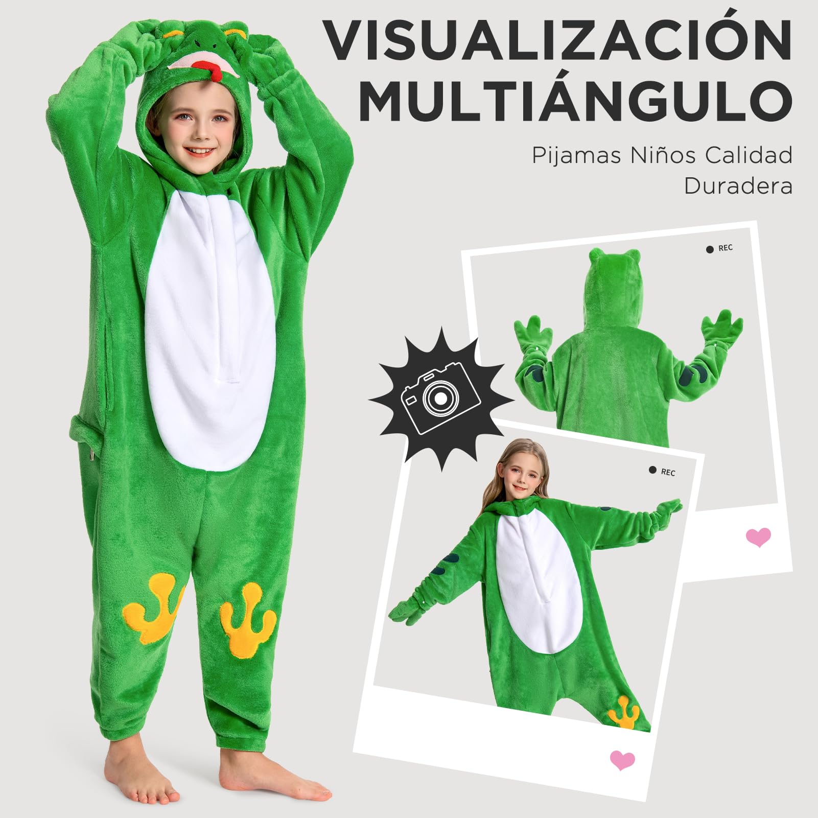 OLAOLA Pijama de Una Pieza para Niños Niñas Unisex Suave Onesie Disfraz de Animal Pijamas para Carnaval Halloween Navidad