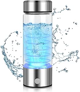 HIULLEN Botella De Agua Rica En Hidrógeno, 420 ml USB Generador de Agua Ionizador, Botella de Agua de Hidrógeno, Generador de Agua de Hidrógeno Pem tecnología para el hogar
