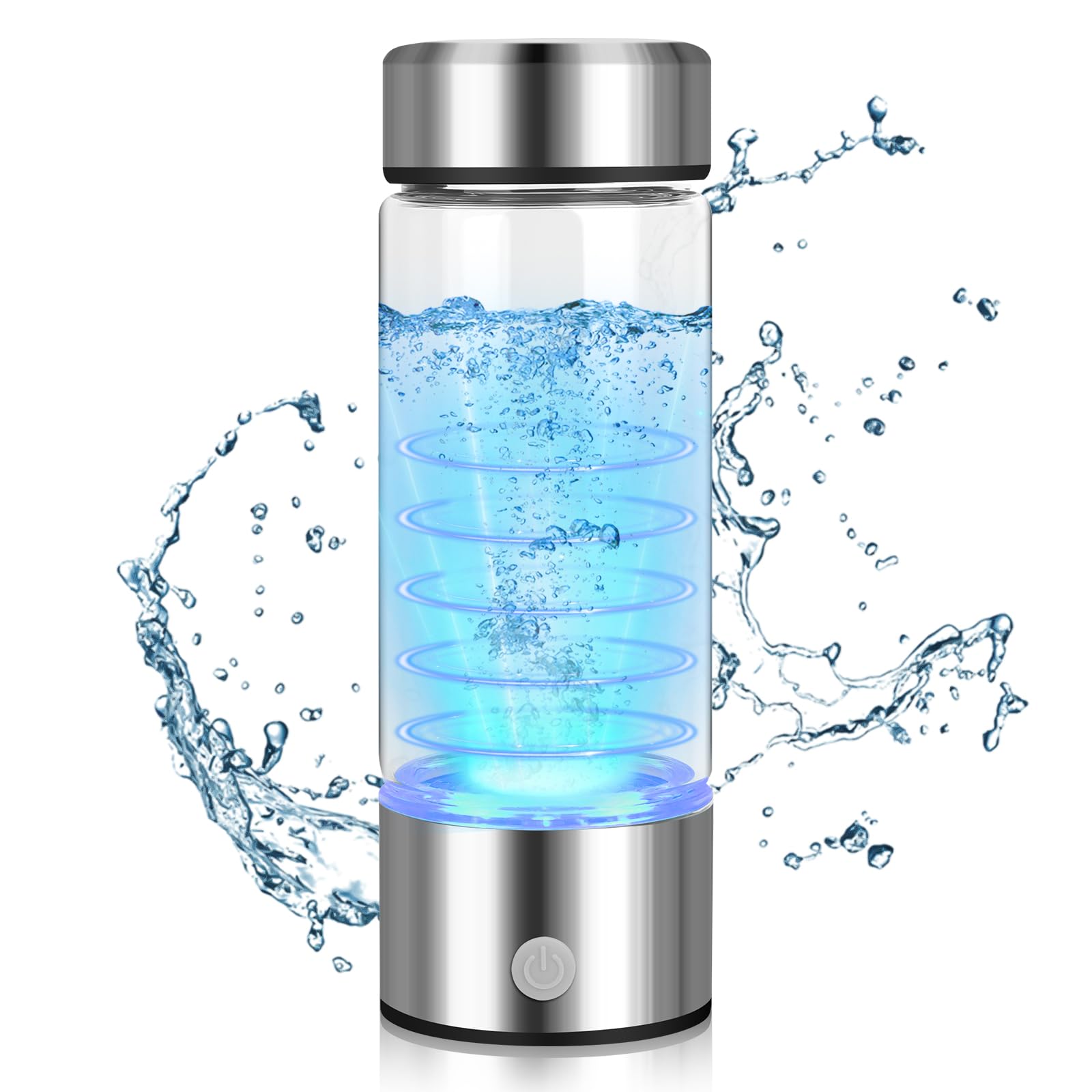 Bouteille à Eau Hydrogène, 420ML Générateur D'hydrogène, ioniseur Portable Reiches, USB Bouteille d'eau Sans Fil, générateur d'eau à eau Pem Technologie pour les voyages à domicile
