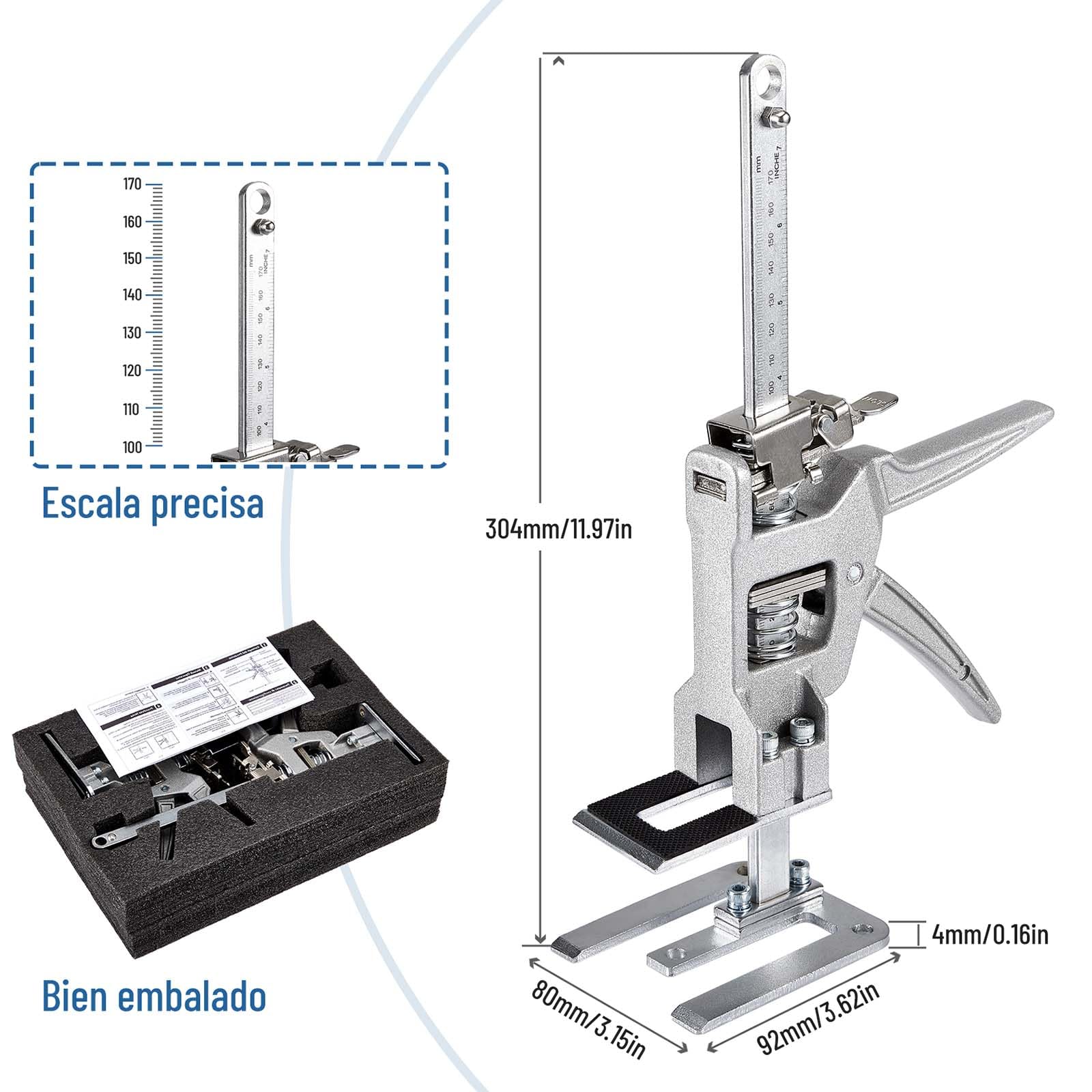 2Pcs Gedlex Elevador de Muebles, Elevador Manual con Escala de Precisión, Levantar Muebles Pesados, Elevador Placas Pladur, Elevadores de Tablero de Puerta, Herramienta Elevación Azulejos