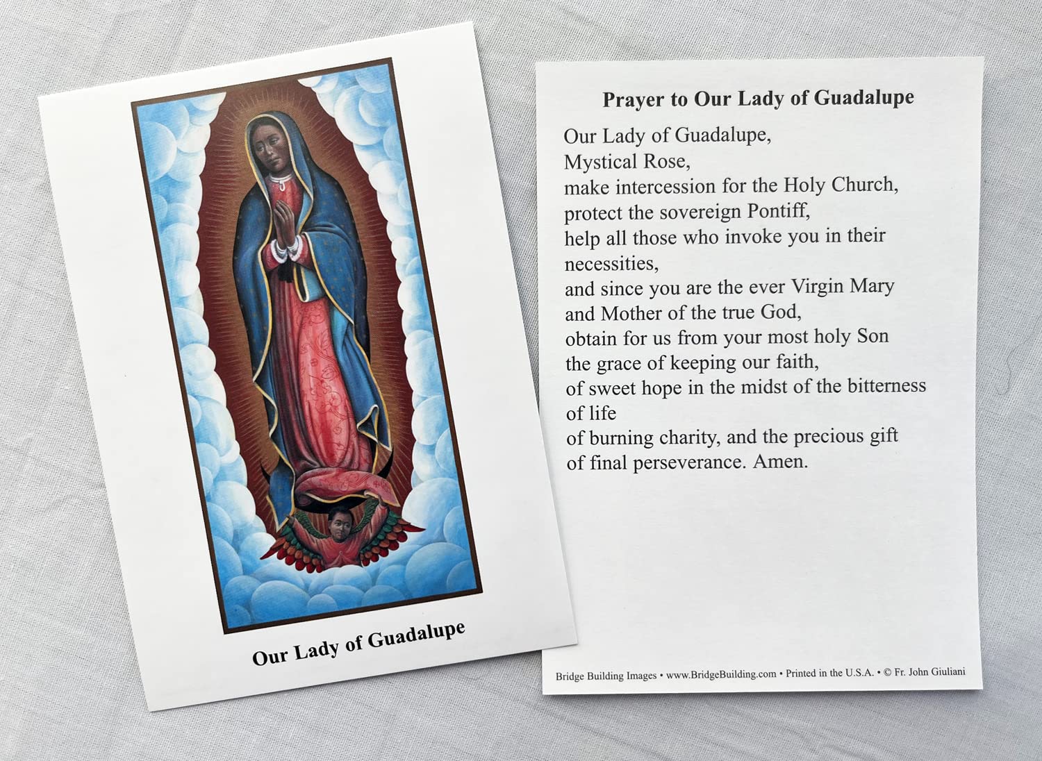 Vermont Christmas Company Our Lady or Guadalupe Prayer Card - Set of 100 - Featuring the Prayer to Our Lady of Guadalupe