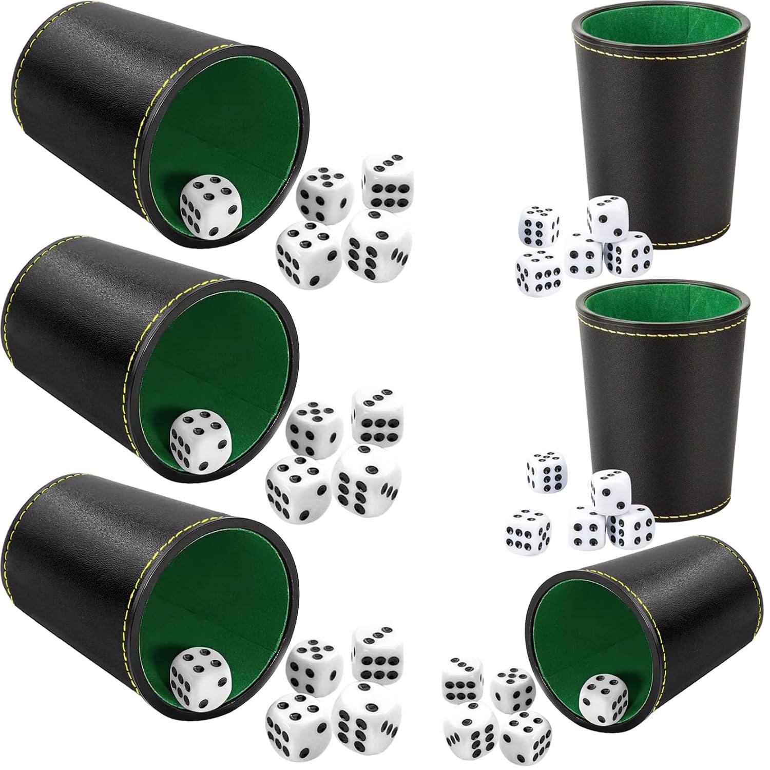 Mockotta Schocken Set of 6 Leather Dice Cups with 36 Shocks