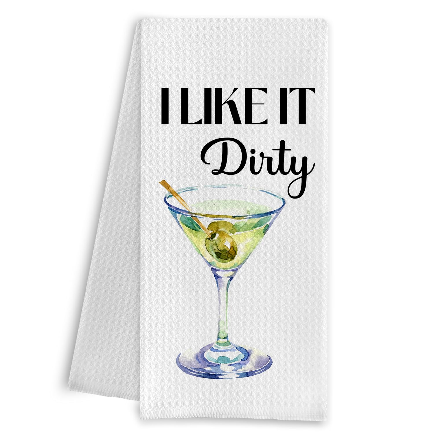 Qpenm I Like it Dirty Martini Kitchen Towelsfor Martini Lovers, Dirty Martini Gifts Dish Tea Towels, Gifts Hand Towels for Kitchen Decor, Bar Cart