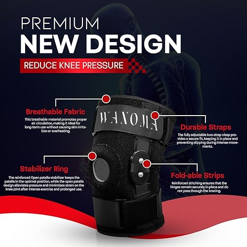 Miniatura 3 de Rodillera para hombres y mujeres (talla XXL) para apoyo de estabilidad para desgarro de menisco, ACL, lesiones de MCL, deportes y artritis,
