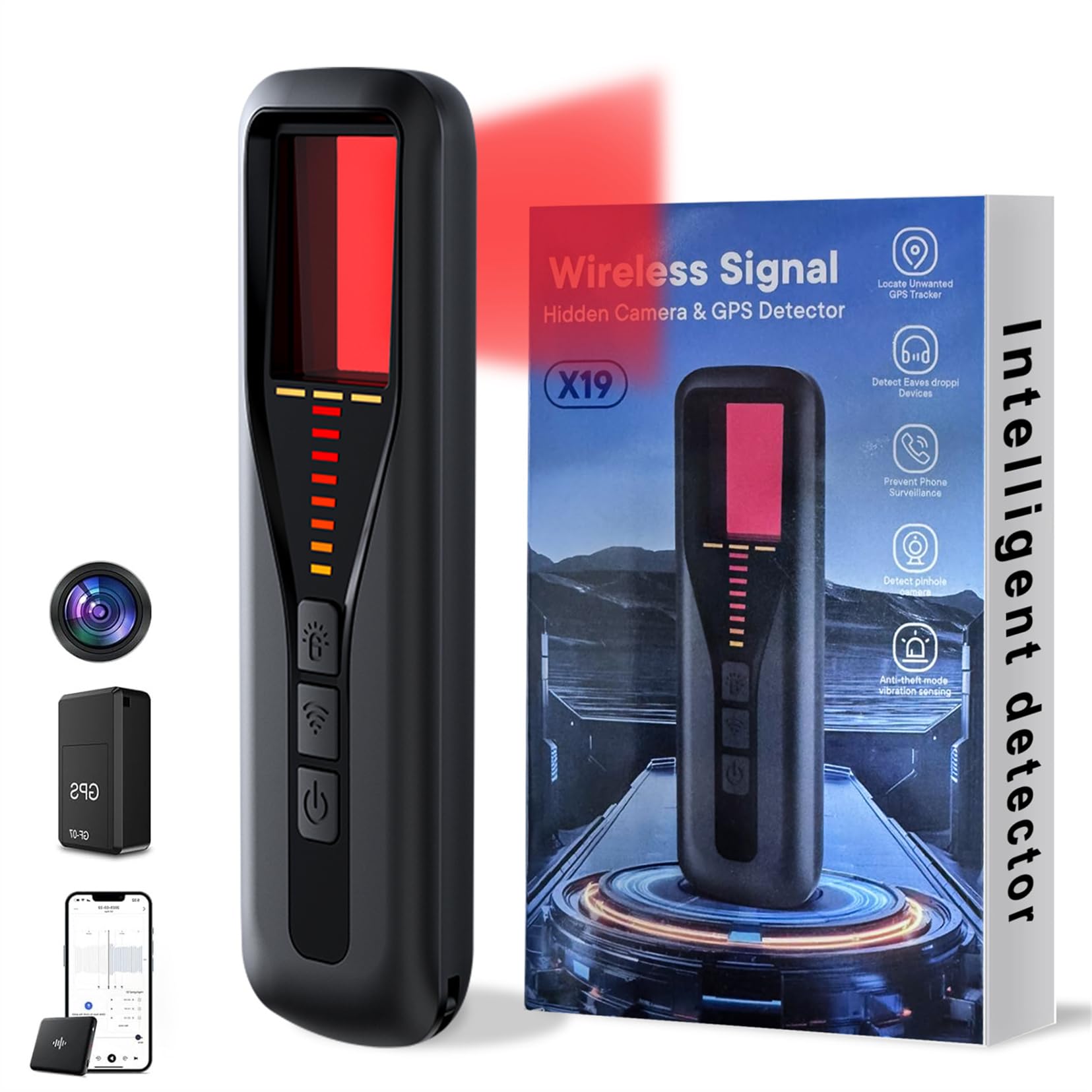 Hidden Camera Detector for Travel 2026 Upgraded Spy Camera Finder Wireless Signal Scanner for Office Car Bathroom Hotel