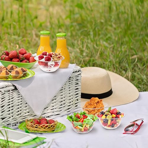 Miniatura 7 de Tebery Paquete de 200 cuencos de plástico transparente, 6 onzas, desechables, pequeños cuencos duros para sopa, ensalada, cuencos de fiesta