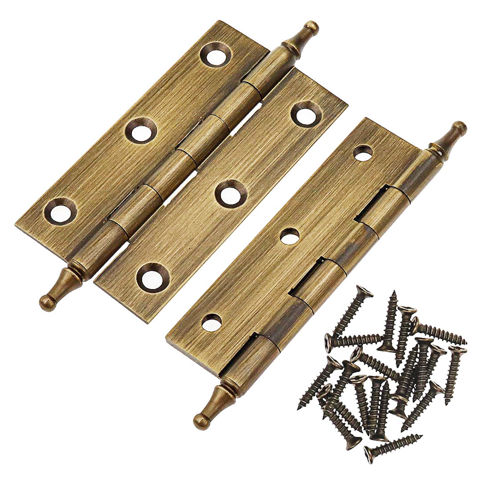 Lc Lictop Bronze-2Pcs 2Pcs Antique Brass Finish 3 Inch Butt Hinges For Furniture Cabinet Door