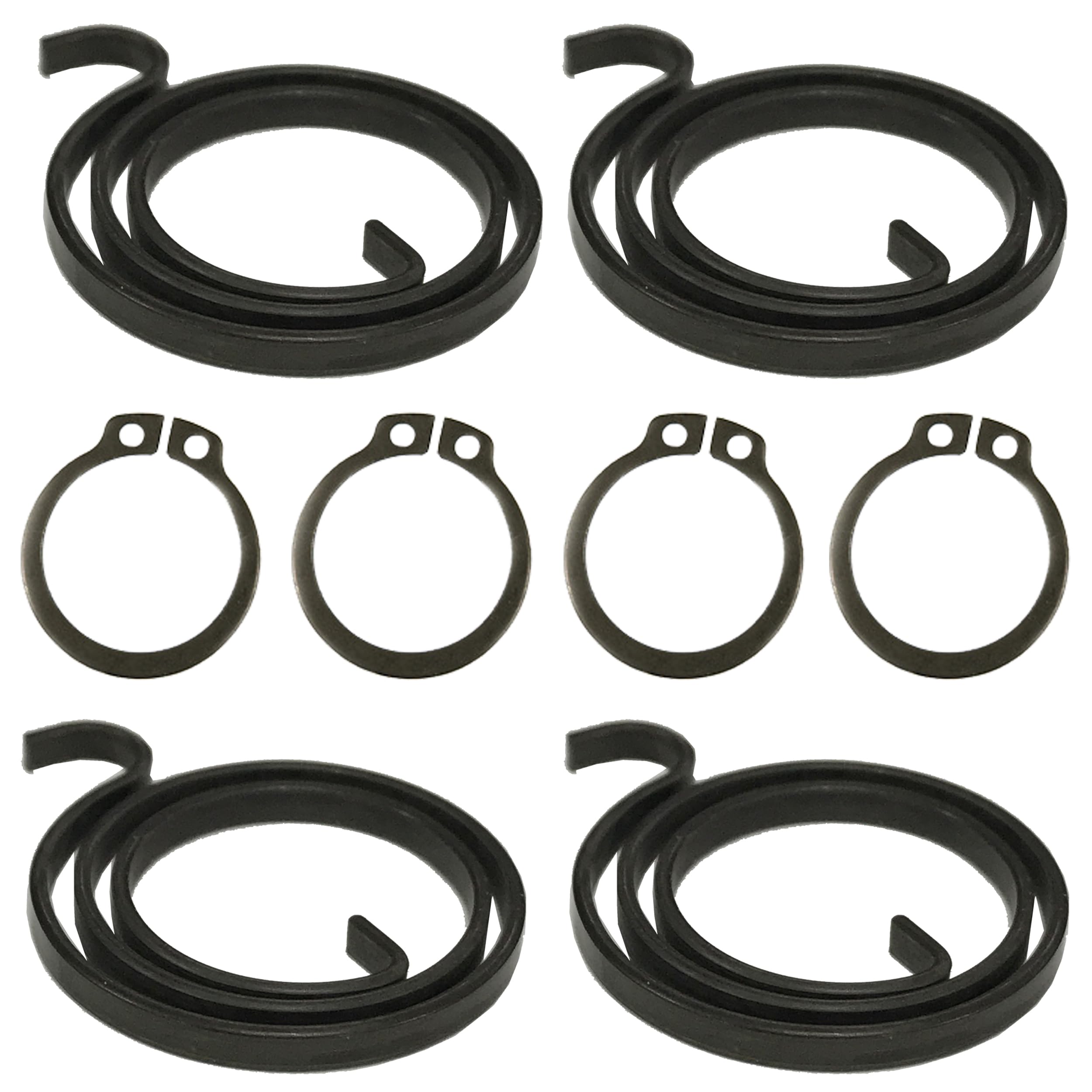 Door Handle Spring & Circlip Repair Kit, Pack of 4 Sets – 2.5 Turn 2.5mm Heavy Duty Metal Coil Springs with Matching Circlips for UPVC, Composite, External & Heavy Internal Door Repair Parts