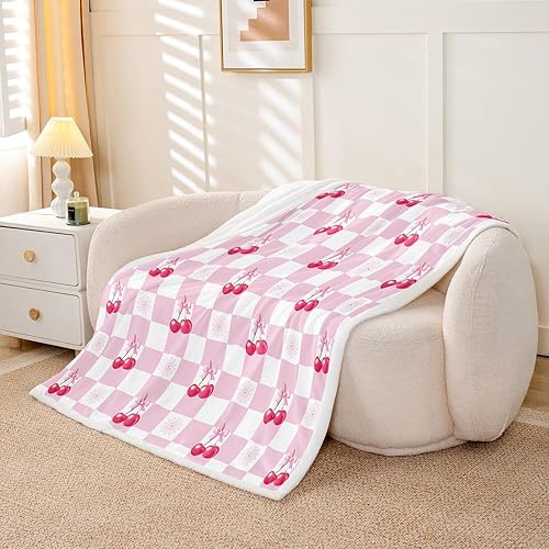 Miniatura 59 de Manfei Pink Flower Throw Blanket Watercolor Floral Leaves Print Fleece Blanket Plants Wildflower Cozy Throws for Bed Couch Sofa,Kids Boys Girls Room