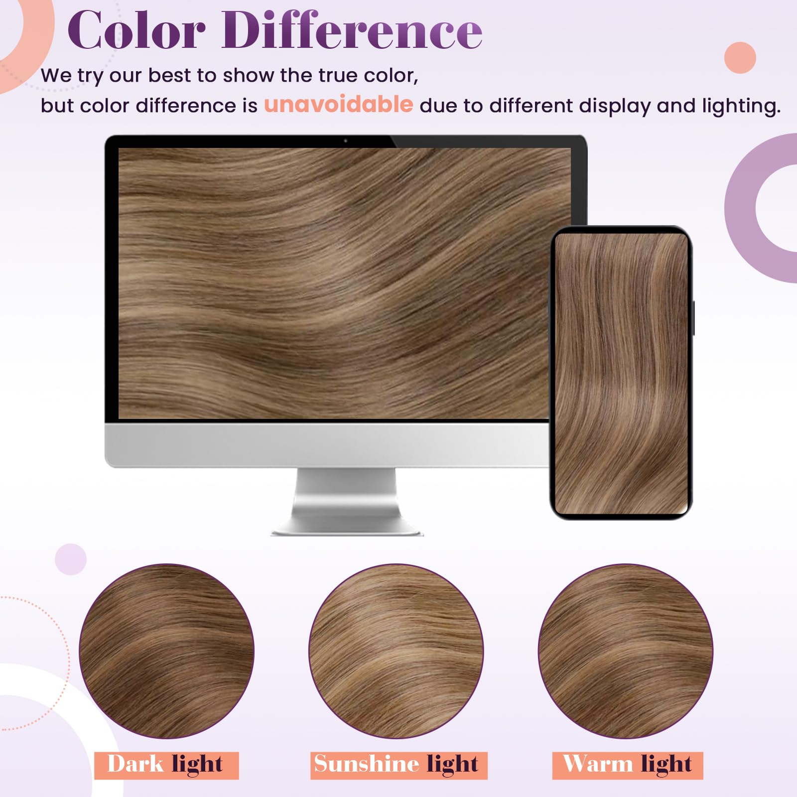 LaaVoo Clip in Hair Extensions Real Human Hair Light Brown Hair Extensions Clip in Straight Balayage Blonde Remy Hair Full Head Double Weft 80g 5pcs 20 Inch #8/16/8 - Image 4