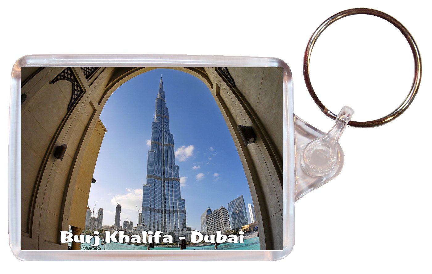 Burj Khalifa Dubai UAE/United Arab Emirates Double Sided Large  Keyring Key Ring Fob Chain Name Tag Souvenir/Gift/Present