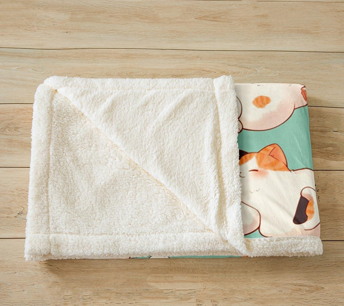 Manfei Cartoon Cats Kids Throw Blanket,Cats Pattern Love Heart Bed Blanket for Boys Girls,Lovely Animals Pets Rustic Farmhouse Fleece Blanket,Teal Cute Fuzzy Blanket,Twin Size (60 x 80 Inches)