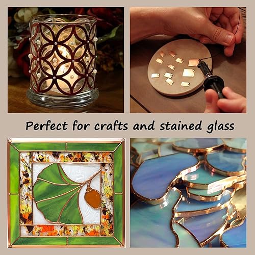 Miniatura 4 de 10 piezas de cinta de cobre con láminas de cobre adhesivas conductoras para guitarra, artes y manualidades, circuitos de papel, vidrieras