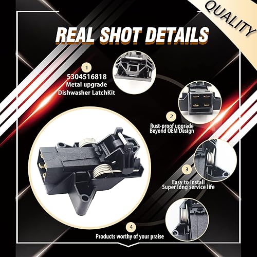Miniatura 3 de Upgrade 5304516818 Kit de pestillo para puerta de lavavajillas Reemplazo 5304525218 154543901 154758101 154543901 154722401 Pestillo de puerta