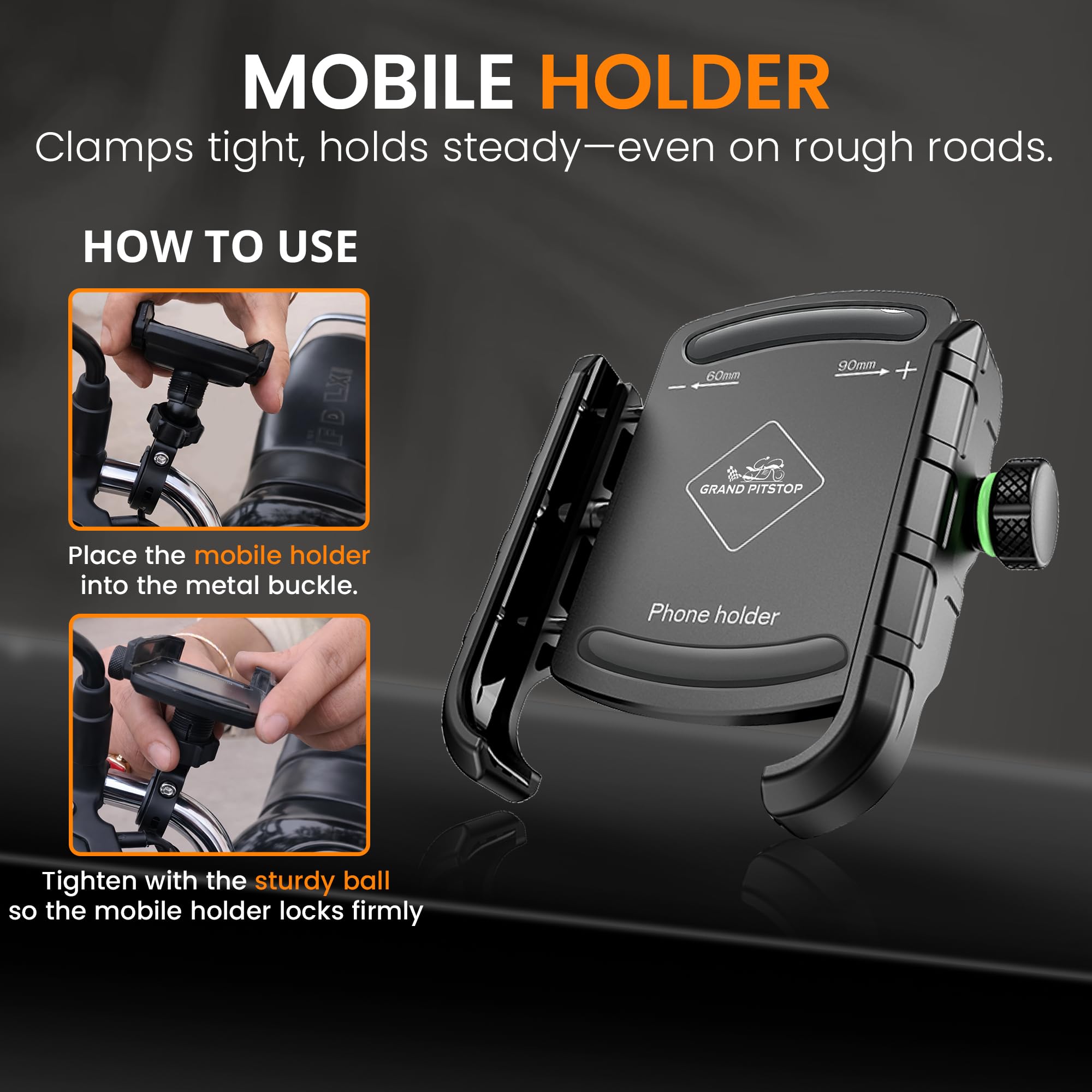 Bike Phone Mount - 360 Rotation Jaw Grip -4