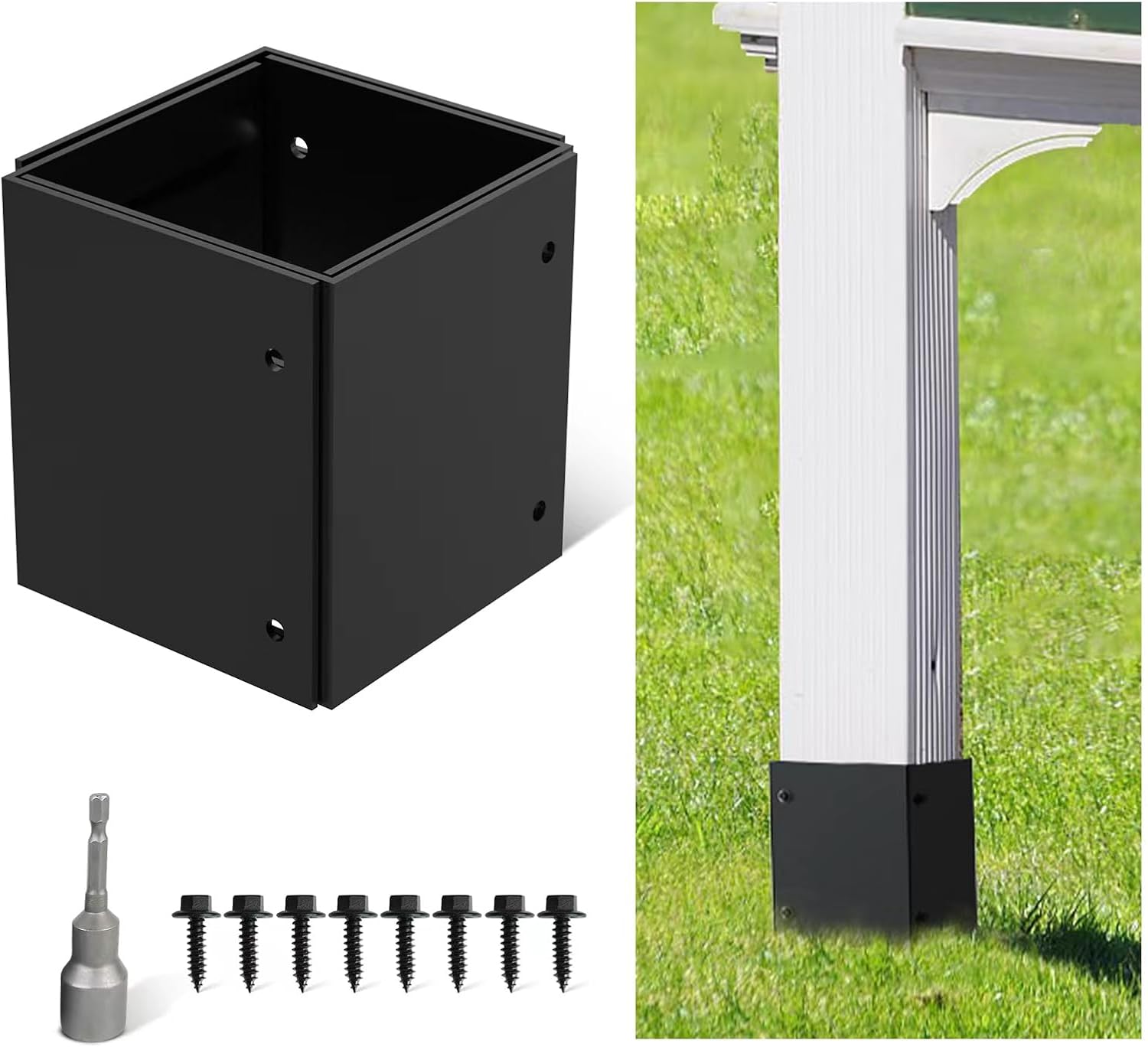 Post Base Protector Fence Post Repair Post Bracket Adjustable Heavy