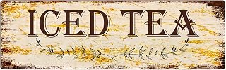 Retro Tin Sign Iced Tea Sign Vintage Metal Sign 4x16 Inch 10x40 CM