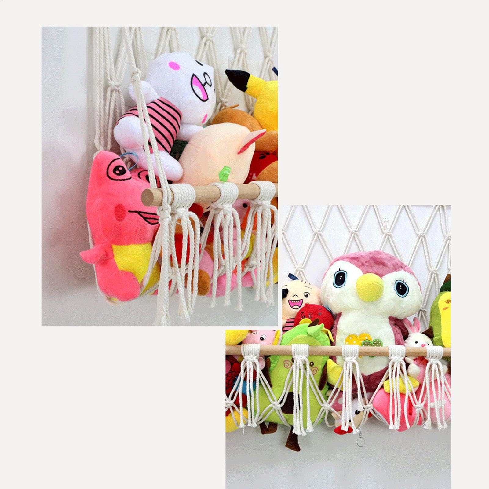 Hamaca de peluche para animales – Red de almacenamiento de pared para | juguetes, organizador de juguetes de gran capacidad | Hamaca de felpa duradera y fácil de instalar, juguetes y accesorios de