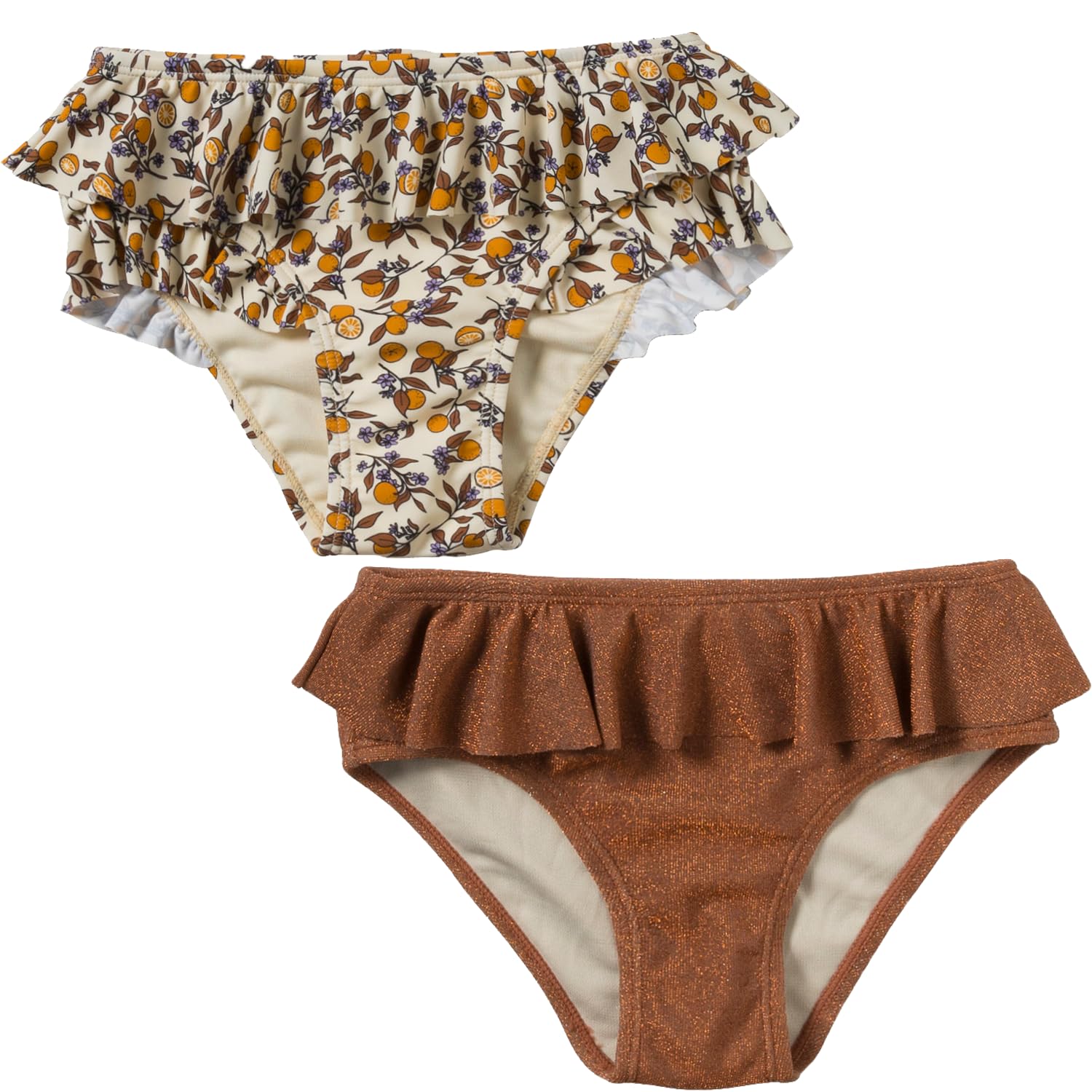 SASS24-151SAX Badehose mit Rüschen 2er Set - L'orange/Sophie beige/orange (Gr. 86/92)