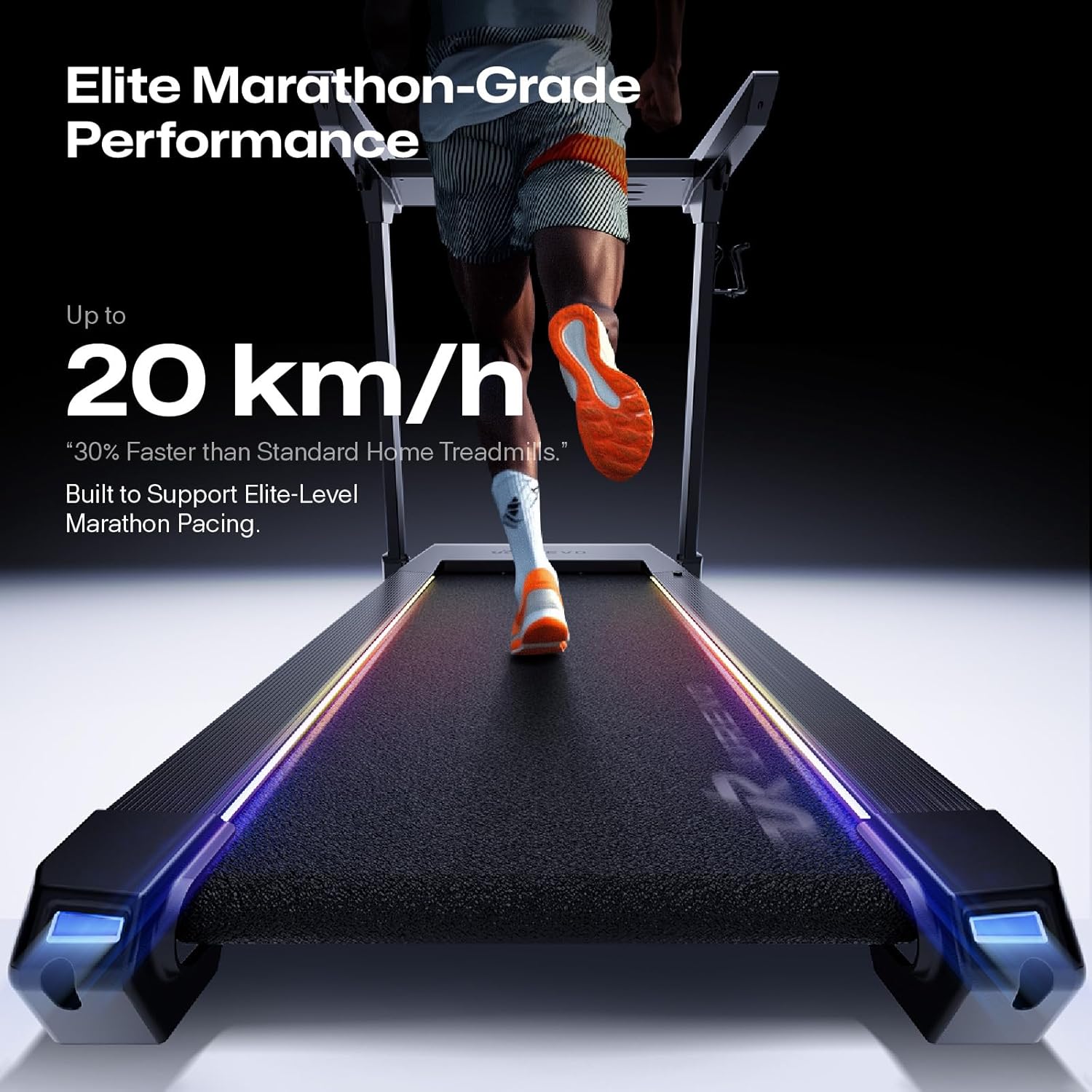 1st Smart Home Treadmill for Marathoner with Smart Calf Massager, UREVO Quiet Treadmills for Home with Dual Brushless 4.0 HP Motorized, 12.5 MPH Foldable Treadmill, 400 LBS Capacity
