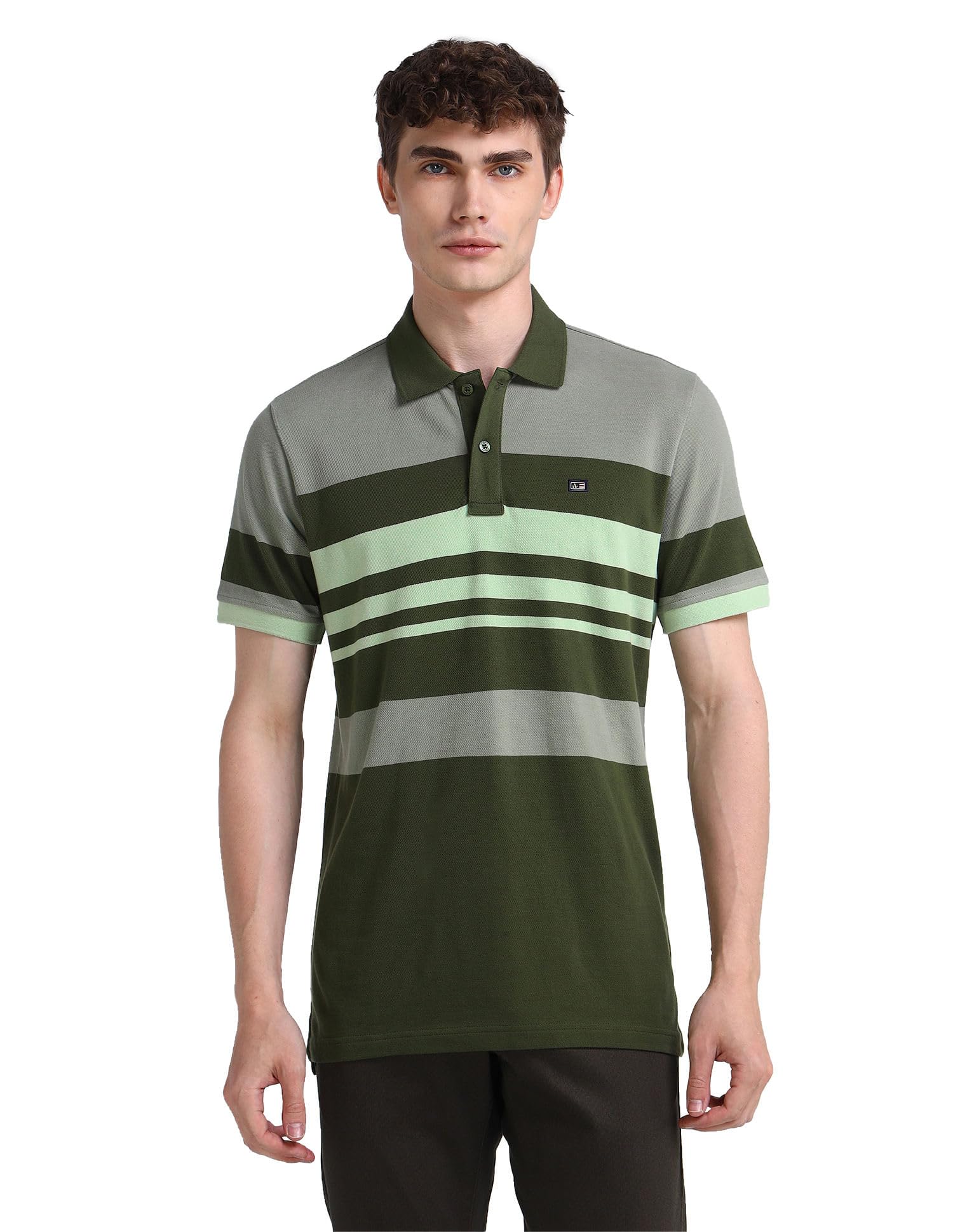 arrow Men's Cotton Striped Regular Fit Polo Shirt-picture-13