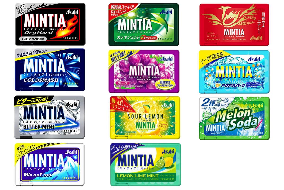 MINTIA, Japanese sugarless Mint Tablets,11 Kinds of Sets Made in 