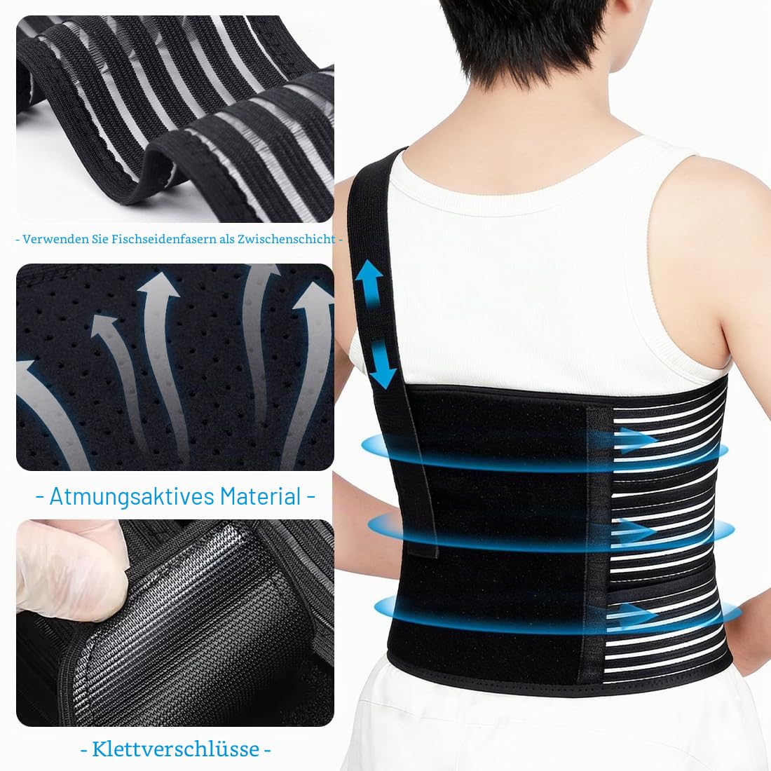 Gebrochene Rippenbandage Elastischer Rippengürtel Rippenbandag Schwarz rippenbandage damen herren Rippengurt Atmungsaktiver Ripp-Brustbandage zum Schutz der Rippen