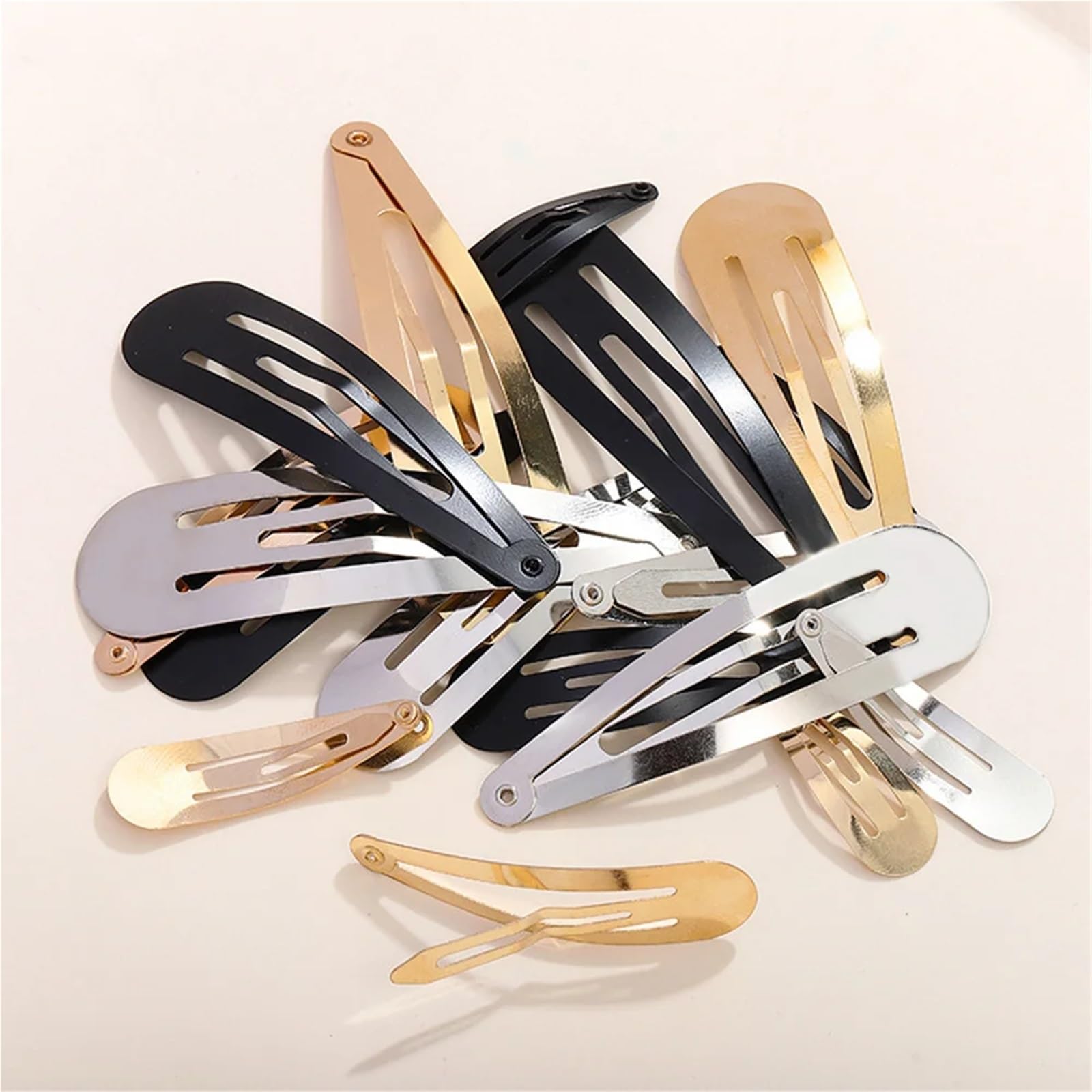Base Per Fermaglio Capelli 100 pezzi 4 cm 5 6 7 8 fermagli for capelli a forma di goccia d'acqua, forcine for, accessori for fai da te, copricapi(Silver,8cm)