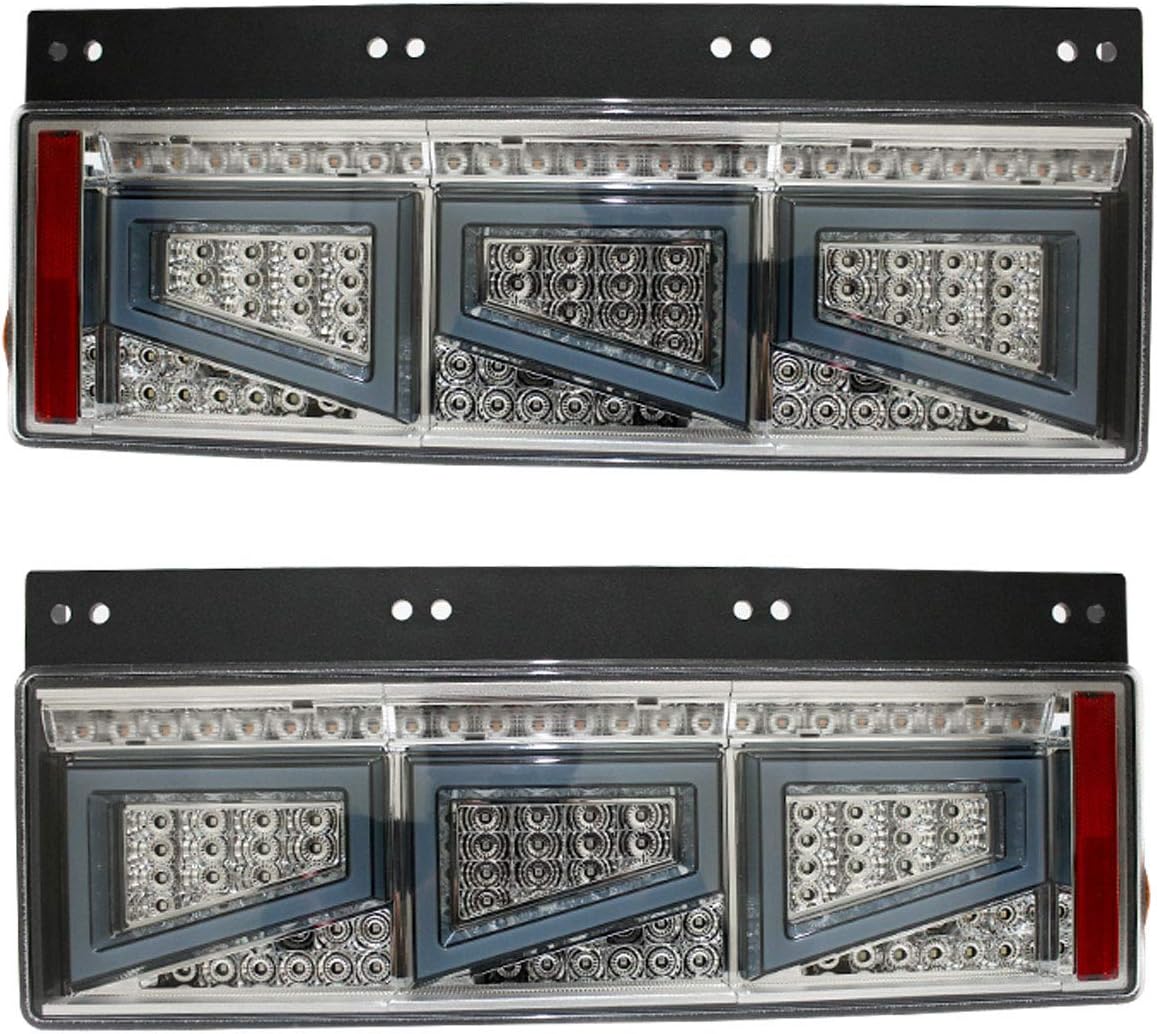 Eマーク取得 ギガ いすゞ 3連 角型 トラック テール シーケンシャル LED ライト 専用配線セット 車検対応 ブラック F F