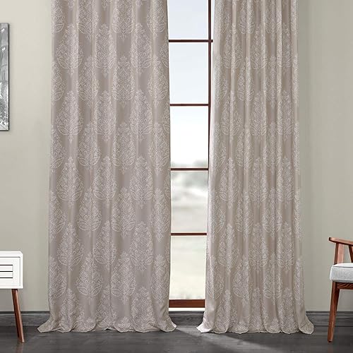 Miniatura 6 de HPD Half Price Drapes BOCH-DLN193B-96 - Cortina texturizada de lino estampado (1 panel), 50 x 96, marrón Estambul