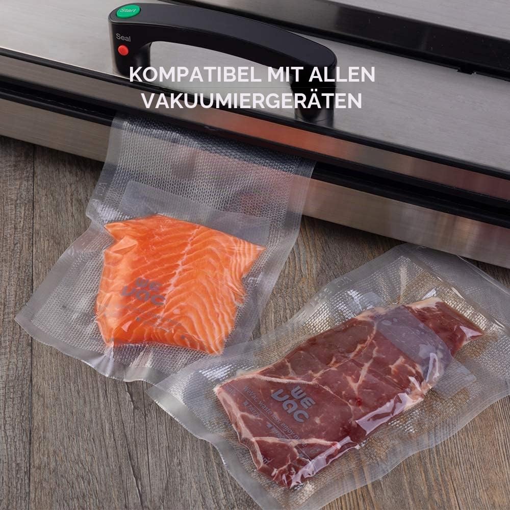 Wevac 2 Rolle Vakumierfolienrolle 20x3000cm & 28x3000cm Vakuumierbeutel Rolle für Lebensmittel, BPA-frei, Vacuumierer Beutel großartig für Vakuum-Aufbewahrung, Sous Vide Beutel für alle Vakuumiergerät