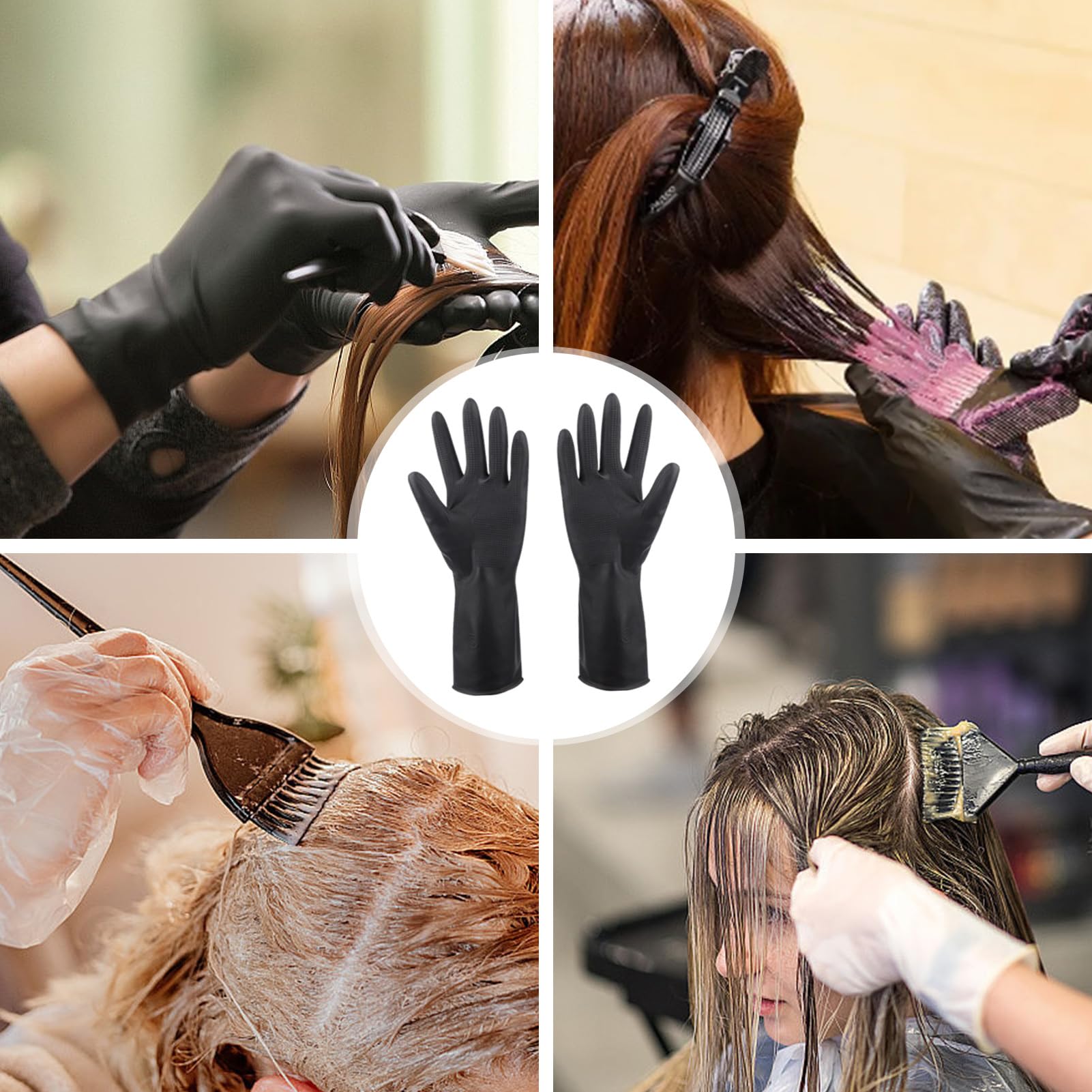 Haarfärbehandschuhe | Handschuhe Zum Haarefärben Mit Anti-Rutsch-Beschichtung - Strukturierte Latex-Handschuhe Wasserdicht & Rutschfest Für Spülen Grillen Reinigen Pflegearbeiten Malerarbeiten Laborar bei Günstiger Preis