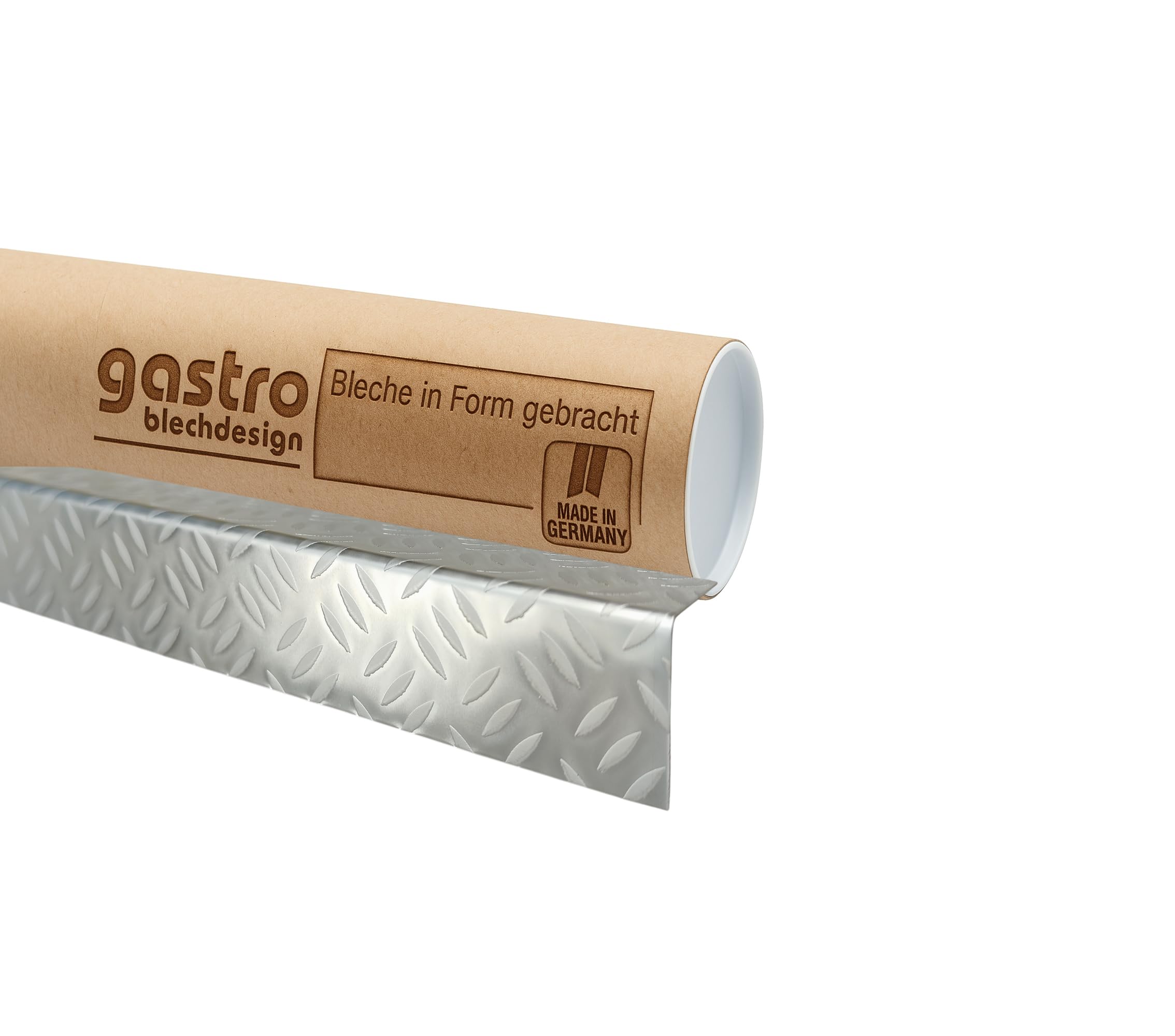Treppenkantenprofil, 1500mm 90 Grad Winkelprofil 50x20 mm Schenkelinnenmaß aus Edelstahl Riffelblech Mandorla Trible 1mm Stufenkantenprofil, Treppenkantenschutz
