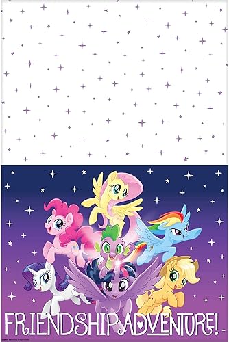 My Little Pony - Mantel de plástico "Friendship Adventures", 54 x 96 pulgadas (1 pieza), vibrante, fácil de limpiar, perfecto para fiestas y