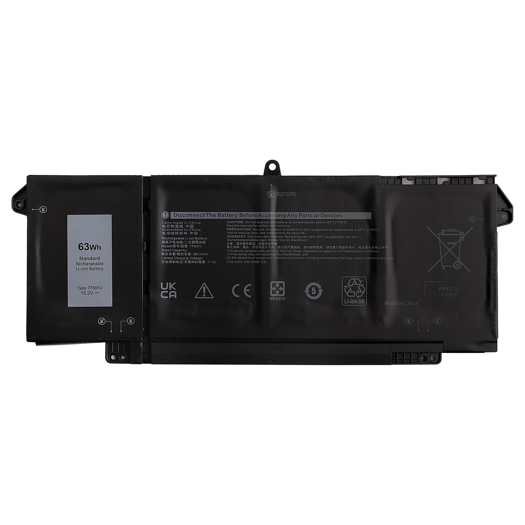ASUNCELL 15.2V/63Wh 7FMXV Laptop-Batterie für Dell Latitude 5320 ASUNCELL 15.2V/63Wh 7FMXV Laptop-Batterie für Dell Latitude 5320