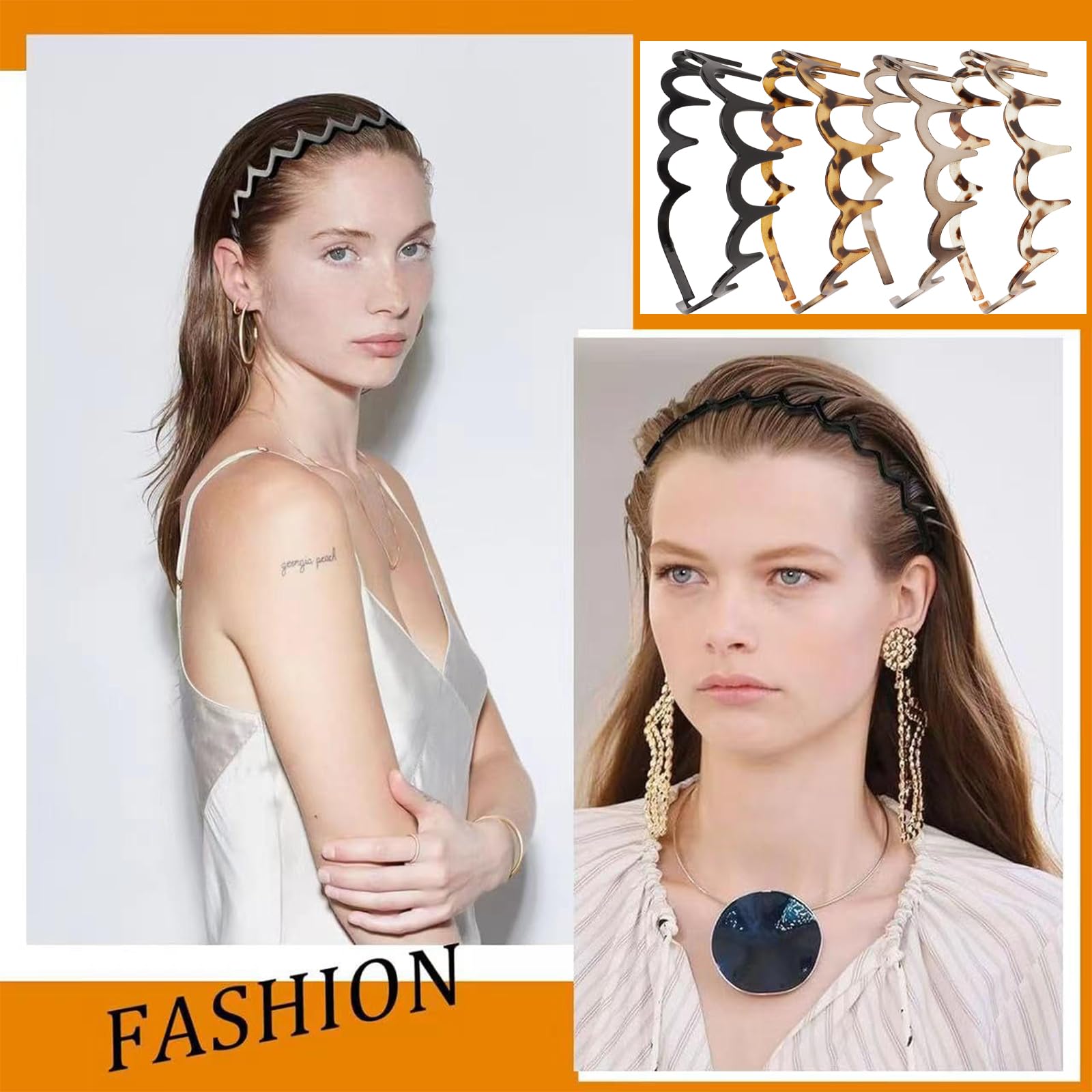 TELAIN 4-Pack Zigzag Headbands for Women Girls and Men, Plastic Hair Clips with Teeth, Thin Zigzag Headbands, Non-slip - Image 4