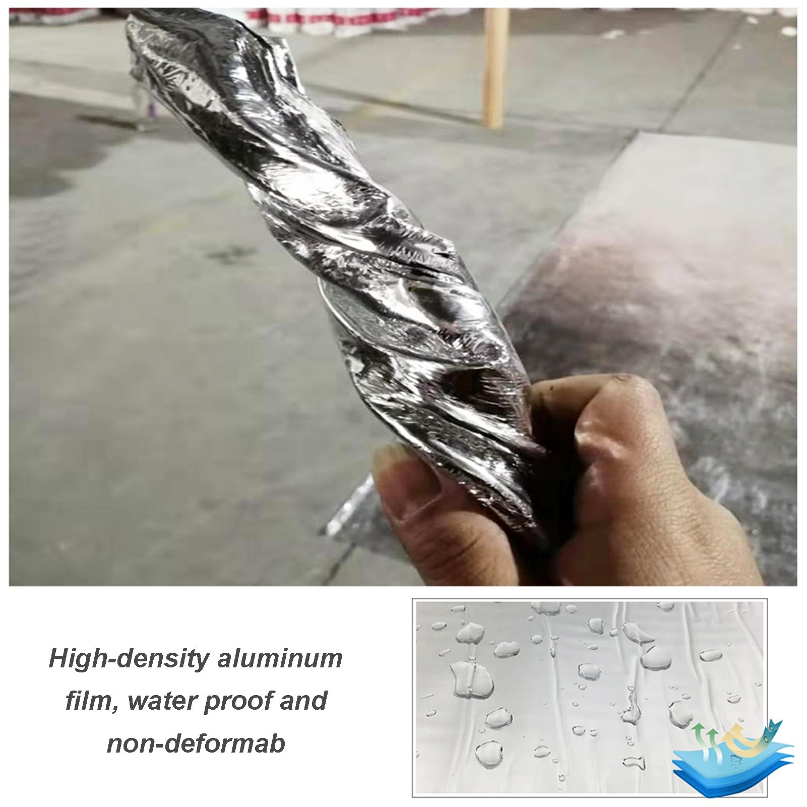 Cinta bituminosa for reparación de techos | Plata, varios tamaños, reparación de techos y tuberías a prueba de fugas: cinta asfáltica autoadhesiva(50x1000cm)