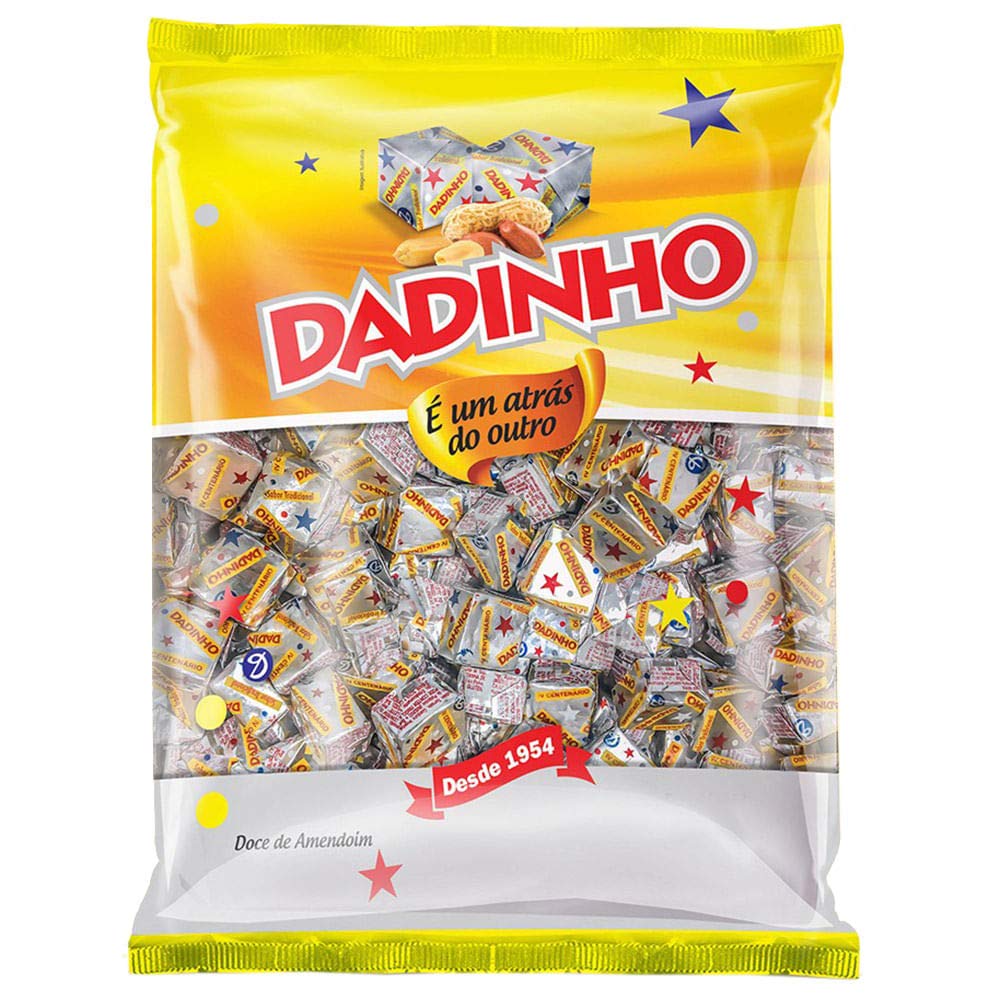 DADINHO Bala Doce de Amendoin 900 gr. - 2 Pack / Peanut Butter Candy 1.98 lbs. - 2 Pack