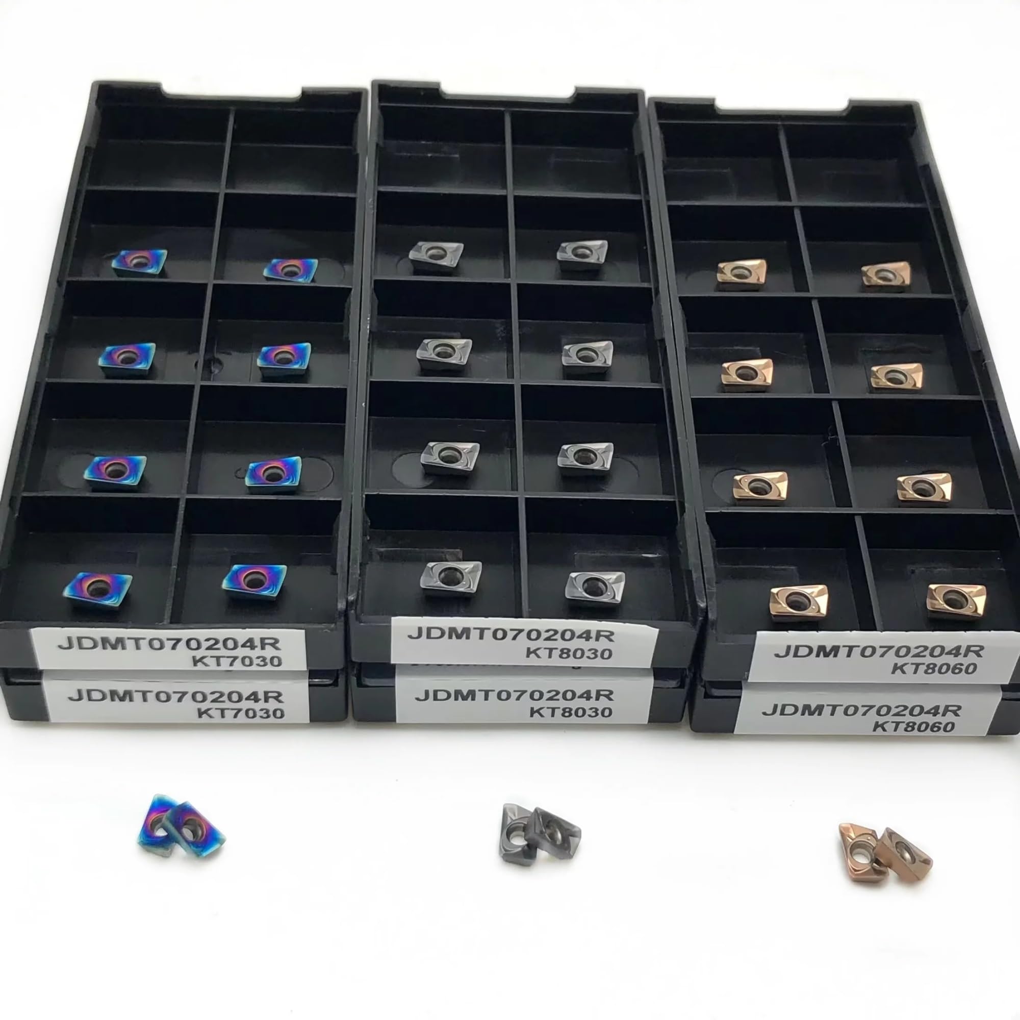 10 Uds. Insertos De Carburo Fresado CNC Cortador Torno Cuchillas Torneado(JDMT070204R KT8030)