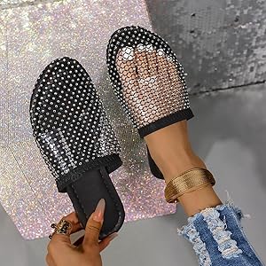 サンダル・ミュール 10 CORSO COMO MESH SLIDE SANDALS WITH RHINESTONES Women's Sandals – 10corsocomo