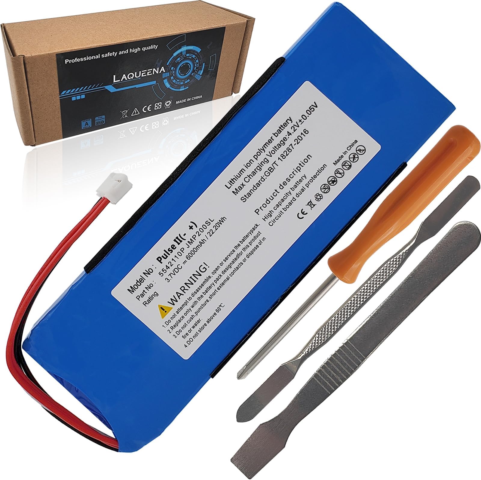 5542110P 6000mAh Battery Compatible with Pulse 2 3 Waterproof Bluetooth Speaker with Tools Battery Part NO Pulse2 Pulse3 JMP200SL