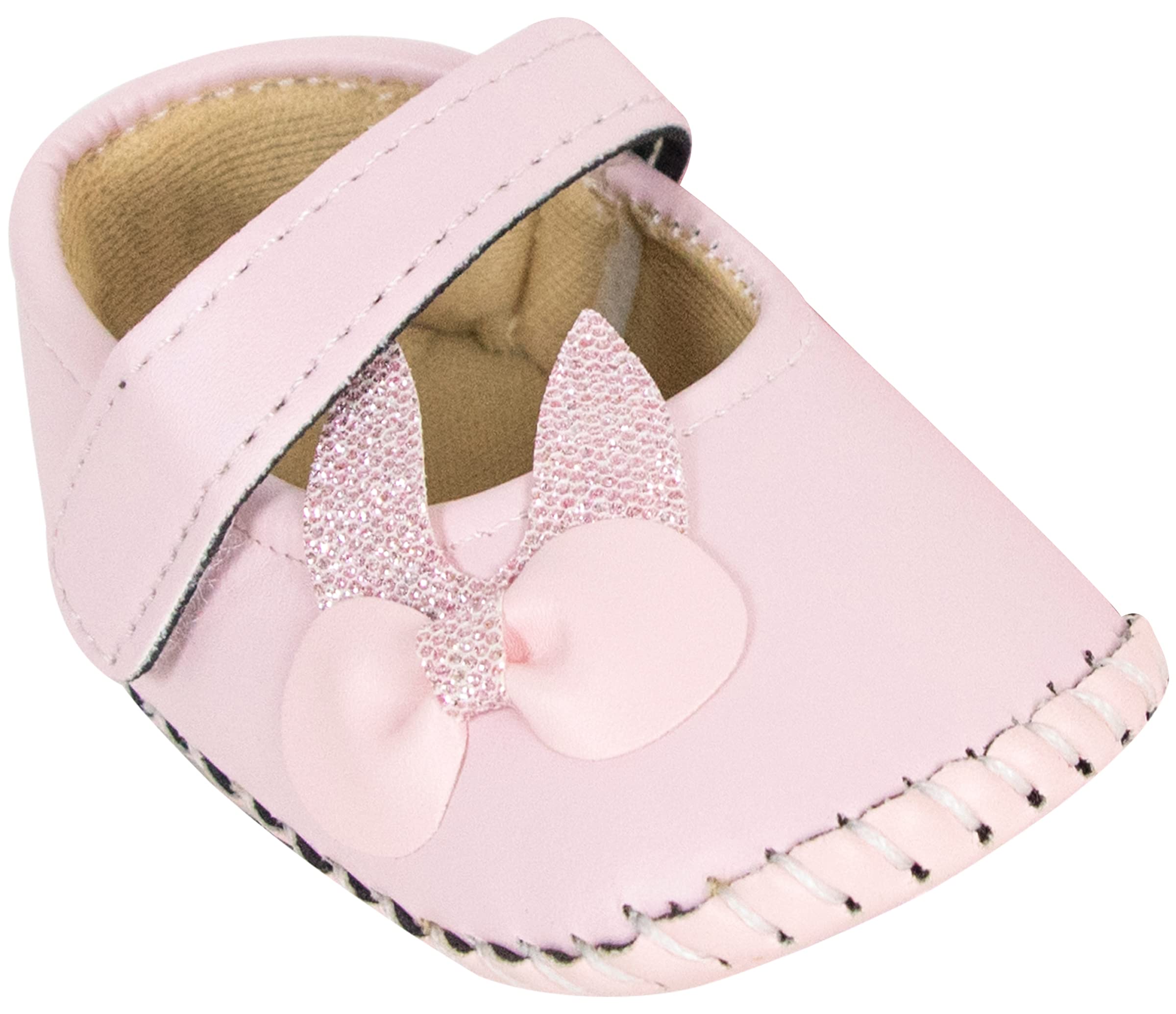 Neska Moda Baby Girls Synthetic Leather Hook & Loop Loafer Booties/Shoes For 0 To 6 Months (Pink)-BT909 4