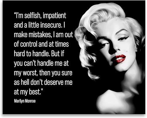 Can't Handle Me At My Worst- Inspirational Wall Art Decor, Retro Picture Portrait Print, Ideal For Vintage HomeDecor, Studio Decor (Black Framed, 14