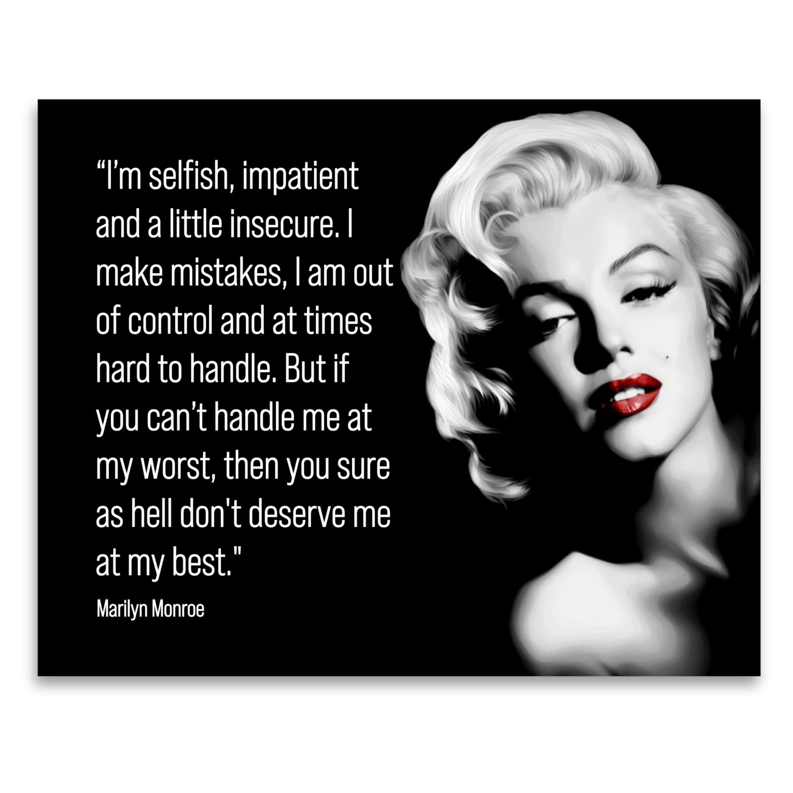 Can't Handle Me At My Worst- Inspirational Wall Art Decor, Retro Picture Portrait Print, Ideal For Vintage HomeDecor, Studio Decor (Black Framed, 14 x