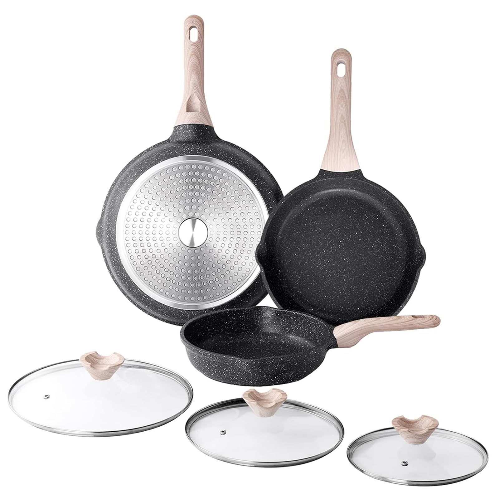 Kordisen Nonstick Frying Pan Set with Lids