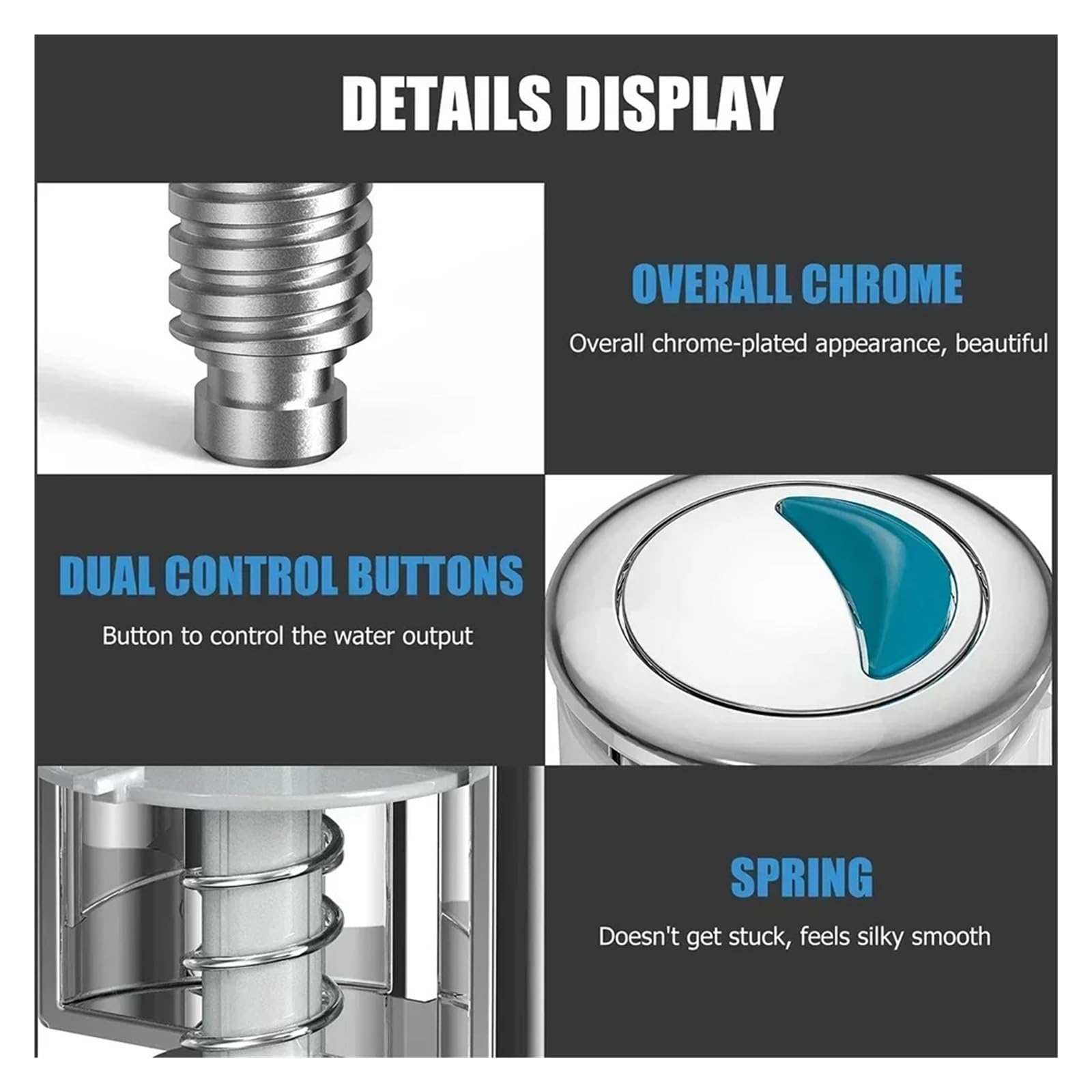 Fluxómetro manual para inodoro Interruptor De Botón Descarga Inodoro For Baño, Accesorios Cisterna