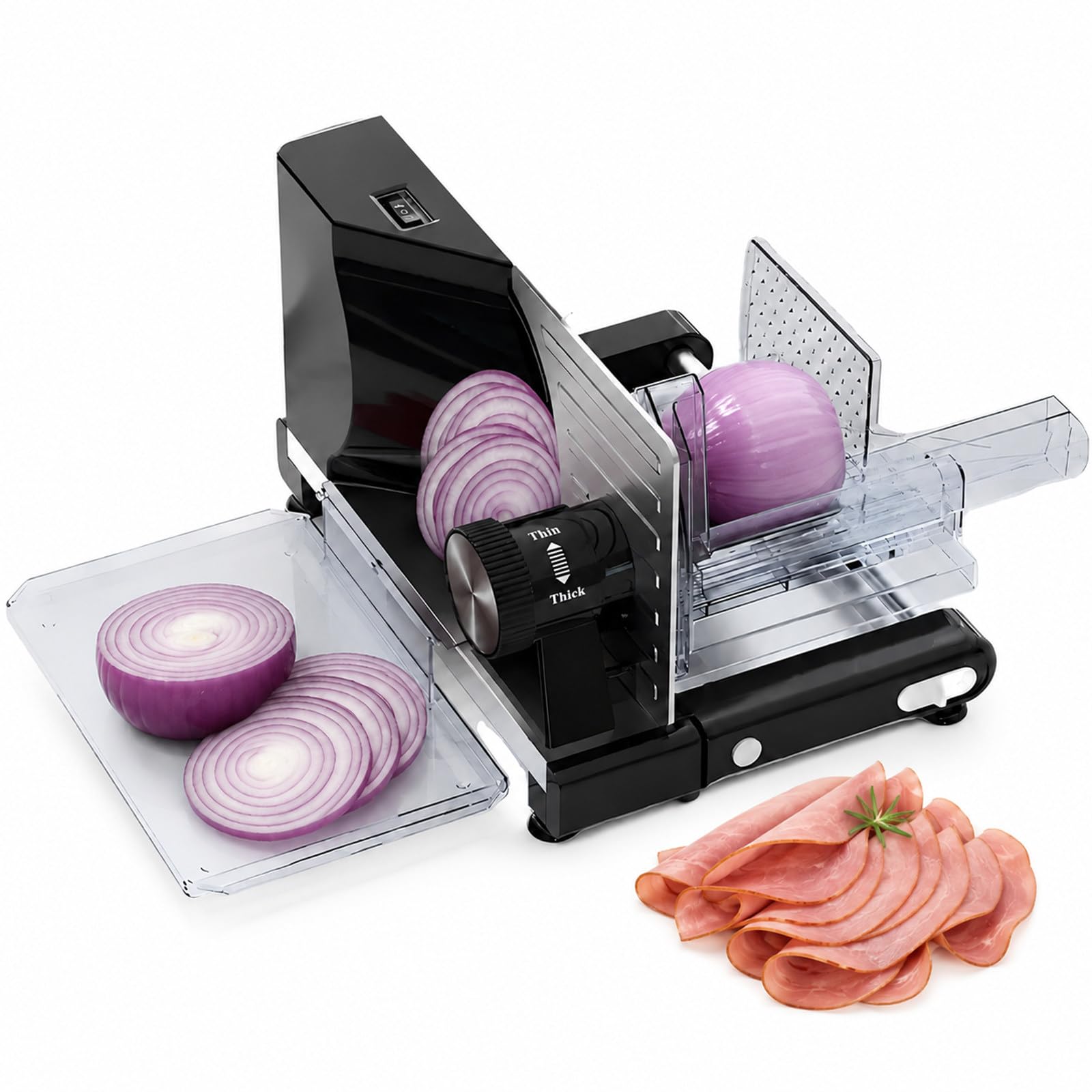 Elektrischer Fleischschneider, Allesschneider Kompakter Faltbarer Bauweise | Geeignet Zum Schneiden Von Aufschnitt, Brot, Käse Und Lebensmitteln Für Frühstück, Familienessen Und Vorbereitung