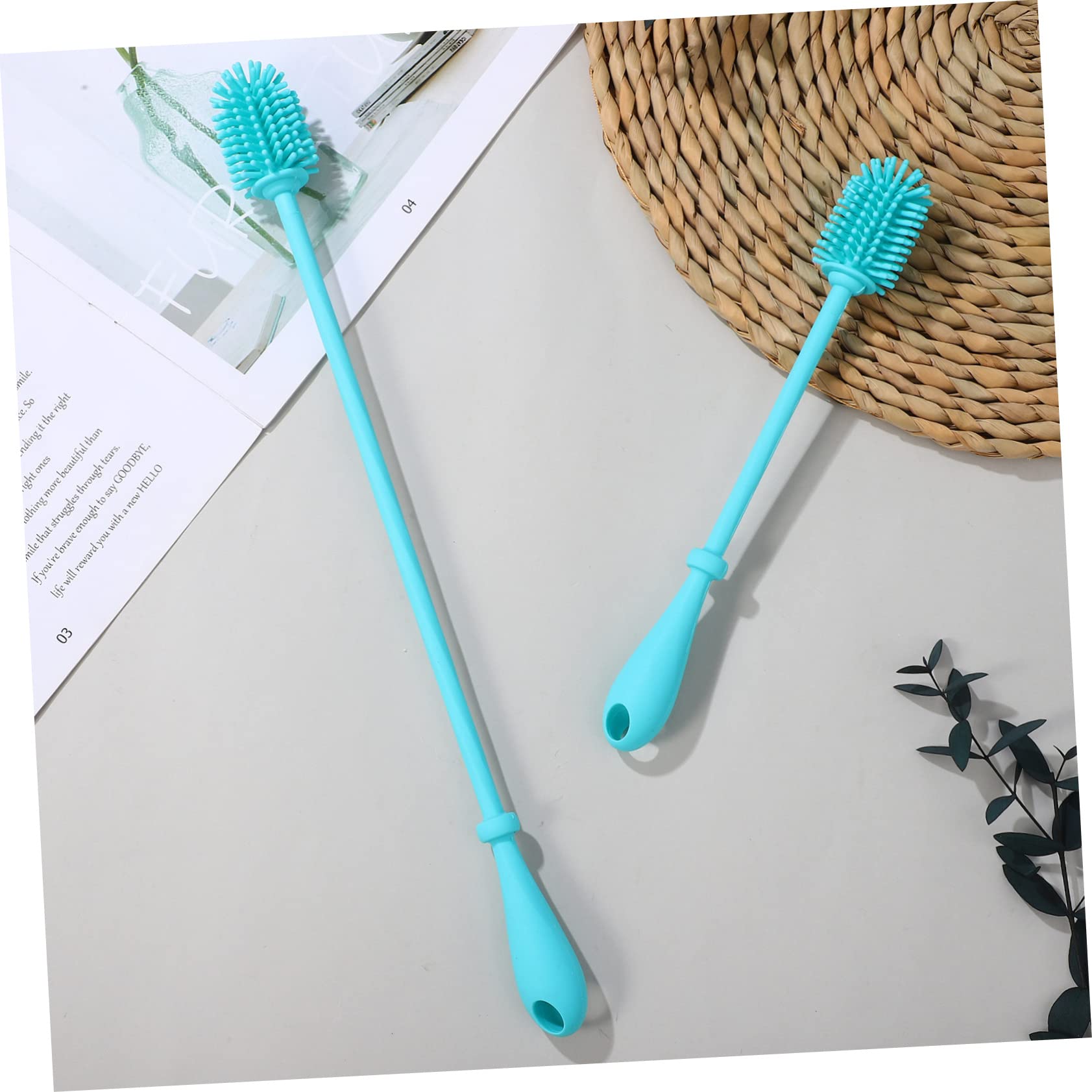 PARENCE - Pack De 2 Brosses Goupillon à Poils Durs - Parfaites Pour Nettoyer Les Biberons Et Bouteilles - Coloris Aléatoires