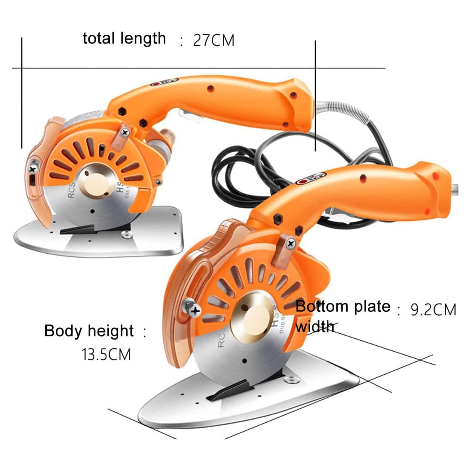 Cortador De Tela Eléctrico(200/250/300W) - Tijera De Tela Ajustable De 5 Velocidades, Cortador De Tela Multicapa De Cuero (Grosor De Corte ≥28/33/40Mm), Cerradura De Seguridad,100mm