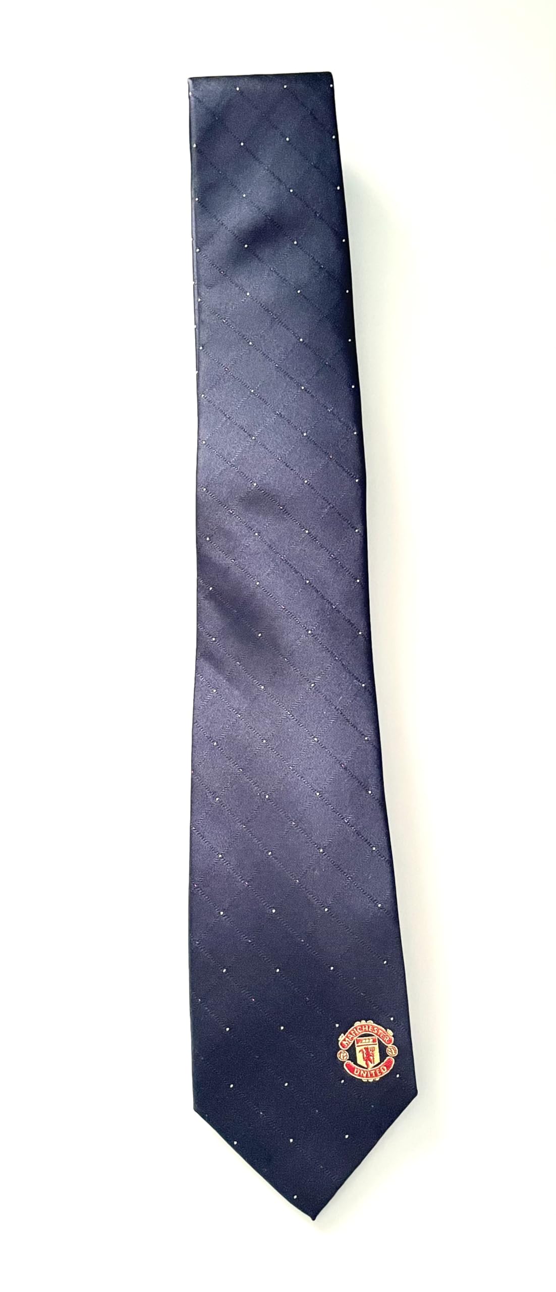 Manchester United FC Navy Diamond Neck Tie - Official Football Gift, MUFC, Mens Gift